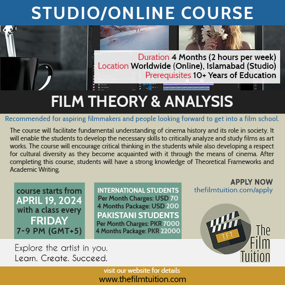 Online Course FILM THEORY Recommended for aspiring filmmakers and people looking forward to get into a film school. 