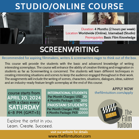 Online Course Screenwriting Recommended for aspiring filmmakers, writers & screenwriters eager to think out of the box. 